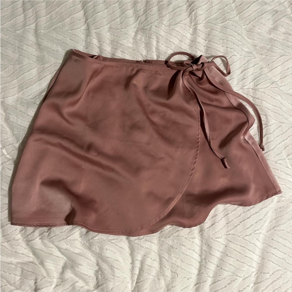 Pink tie wrap skirt